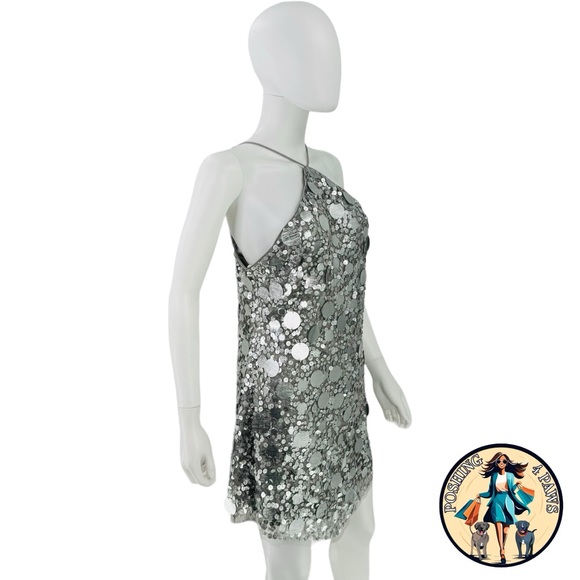 Lovers and Friends Silver Quinn Embellished Party Cocktail Mini Dress Size XL - Picture 6 of 11